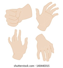 Hands of model of 4 kinds