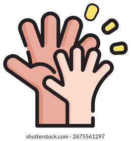 Hands Modern Vetor Icon - Modelo de Símbolo de Ilustração Mínima para Web Mobile App UI Design