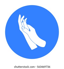 Hands moisturizing icon in black style isolated on white background. Skin care symbol stock vector illustration.