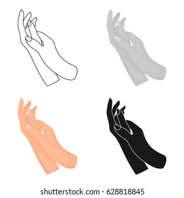 Hands moisturizing icon in cartoon style isolated on white background. Skin care symbol stock vector illustration.