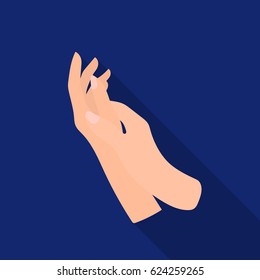 Hands moisturizing icon in flate style isolated on white background. Skin care symbol stock vector illustration.