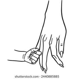 Hands mom and baby vector