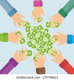 Hands and money