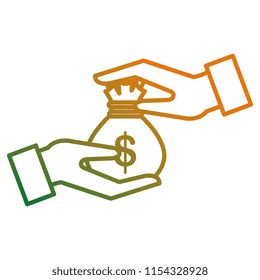 hands with money bag