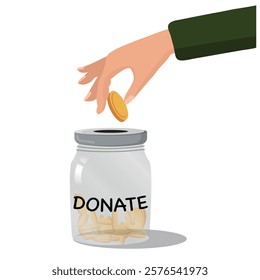 Hands with money for charity donation Fundraiser support aid 