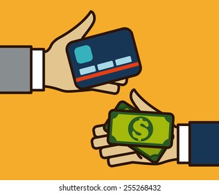 hands and money design, vector illustration eps10 graphic 