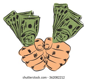 Hands Money Illustration Stock Vector (Royalty Free) 362082212 ...