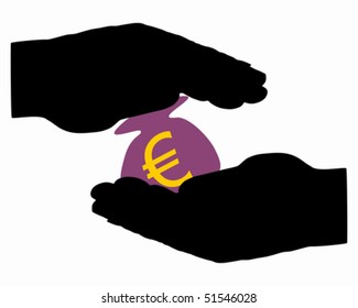 Hands with moneybag