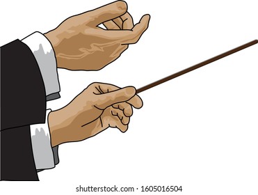 Hands of Music Conductor design template