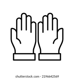 Hands muslim praying icon in black ouline style