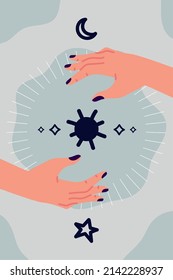 hands mystical and esoteric design