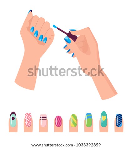 hands nail polish banner template fingernails stock vector royalty