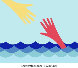 hands need for help to relief from debt vector 