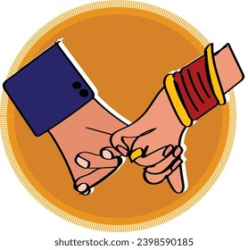 The hands of newlyweds at the wedding. A man wears an engagement ring to a girl. Engagement wedding couple woman and man hands with rings card isolated on light background. Fashion trendy bride.