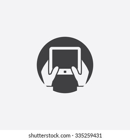 hands notepad cut identity template icon design element