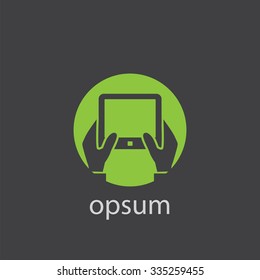hands notepad cut identity template icon design element