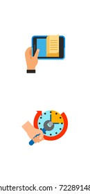 Hands with objects icon set