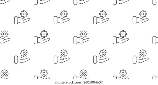 Hands offering gears symbolizing support and collaboration in innovation and technology