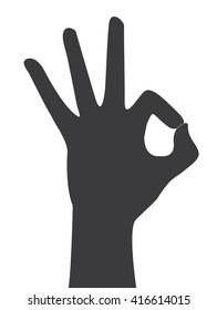 hands okay sign vector 