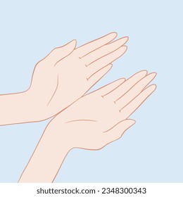 hands. hands on the background. hand cream. blue background. beautiful hands