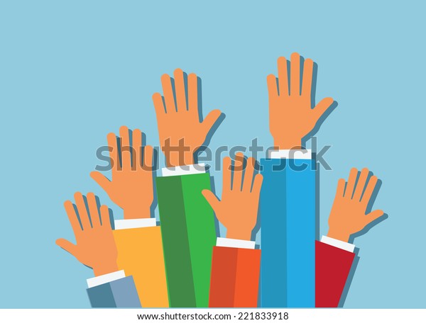 Hands On Blue Background Vector Illustration Stock Vector (Royalty Free ...