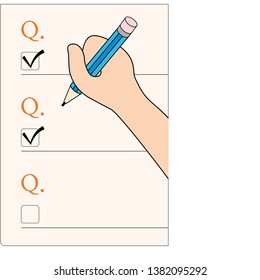 Hands on the checklist questionnaire