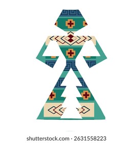 hands on hips motif. ethnic rug pattern, traditional motif and more
