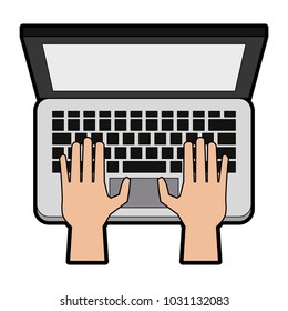 Hands on laptop