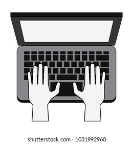 Hands on laptop