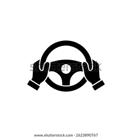 Hands on Steering Wheel Icon Black