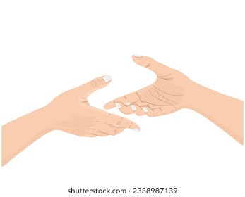 Hands on a white background.