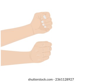 Hands on a white background.