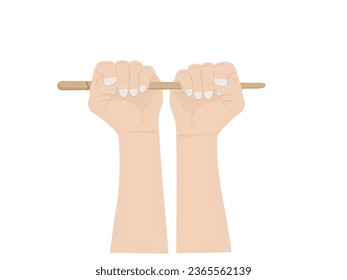 Hands on a white background.
