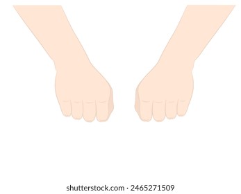 Hands on a white background.
