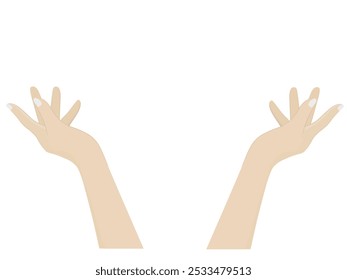 Hands on a white background.