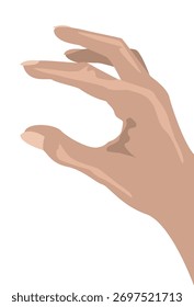 Um fundo branco com as mãos, mostrando o tamanho com os dedos 