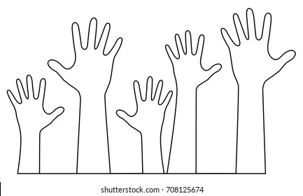 Hands one line drawing