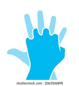 Hands Only Cpr Silhouette Icon. Clipart Image Isolated On White Background