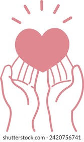 
Manos con los brazos abiertos y un corazón 1-2 Simple
