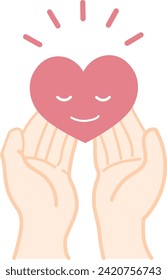
Hands with open arms and a heart 2-3 Simple