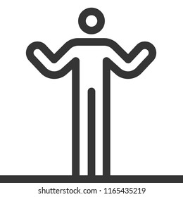Hands open, bold line stick figure icon. The illustration is vector, editable stroke, 48x48 pixel perfect. Crafted with precision and eye for quality.