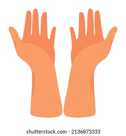 icono de gesto abierto de manos aislado