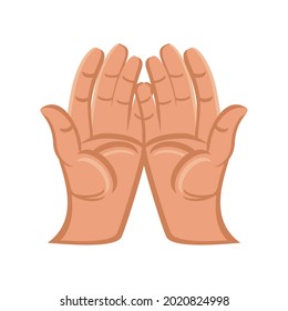hands open gesture isolated icon
