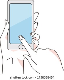 hands operate a smart phone