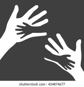 Hands outline concept