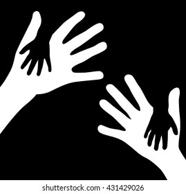 Hands outline concept