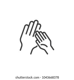 Hands outline icon. linear style sign for mobile concept and web design. human palms simple line vector icon. Symbol, logo illustration. Pixel perfect vector graphics