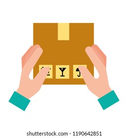 hands with package online shopping logistic
