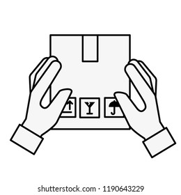 hands with package online shopping logistic