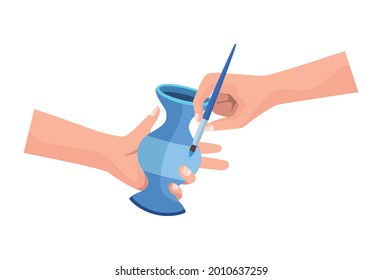 hands painted ceramic vase activity icon